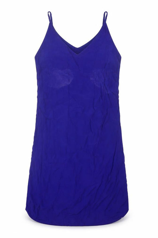 Front view of Papaya women’s blue viscose a-line, size UK 12, v-neck pullover