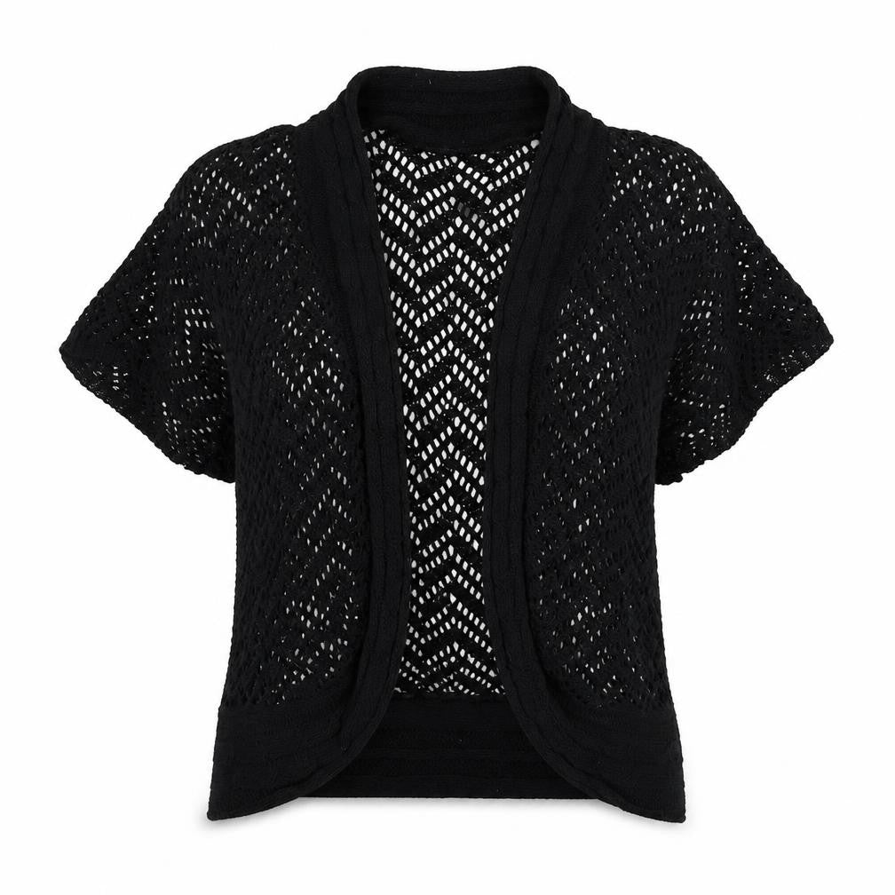 Yours Womens Black V-Neck  Acrylic Cardigan Jumper Size M
