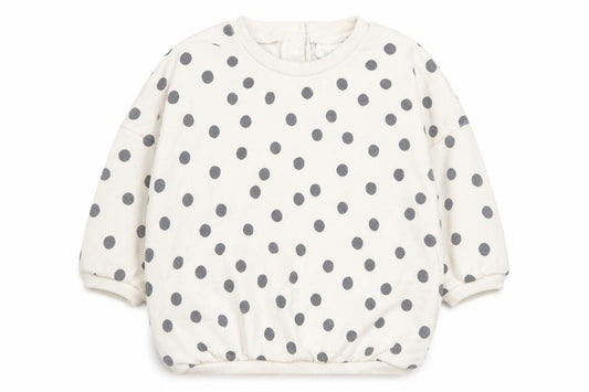 Front view of Next Baby White Polka Dot Cotton jumper, size 0-3, Months