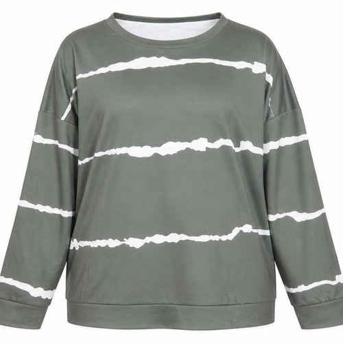 Preworn  Womens Green Round Neck Striped Cotton Pullover Jumper Size XL