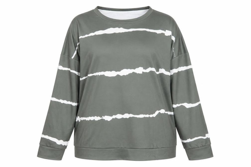 Preworn  Womens Green Round Neck Striped Cotton Pullover Jumper Size XL