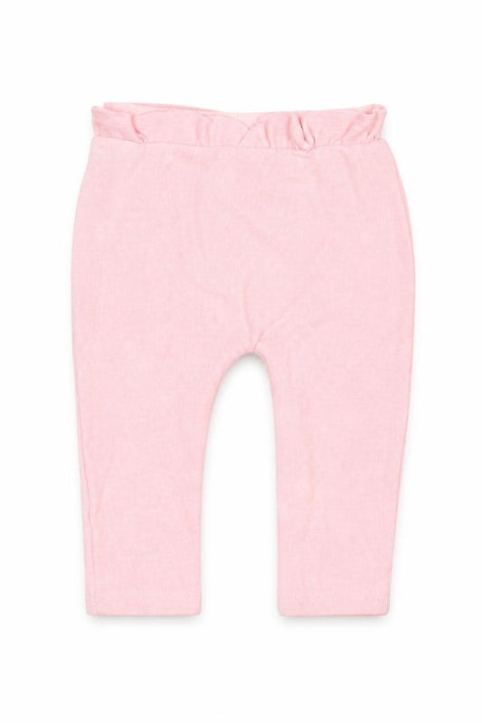 Front view of George girls’ pink viscose jogger leggings, size 3-6, months