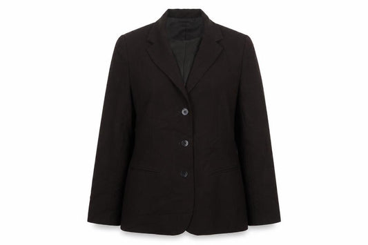 Front view of Berkertex women’s brown polyester jacket suit jacket, size UK 10