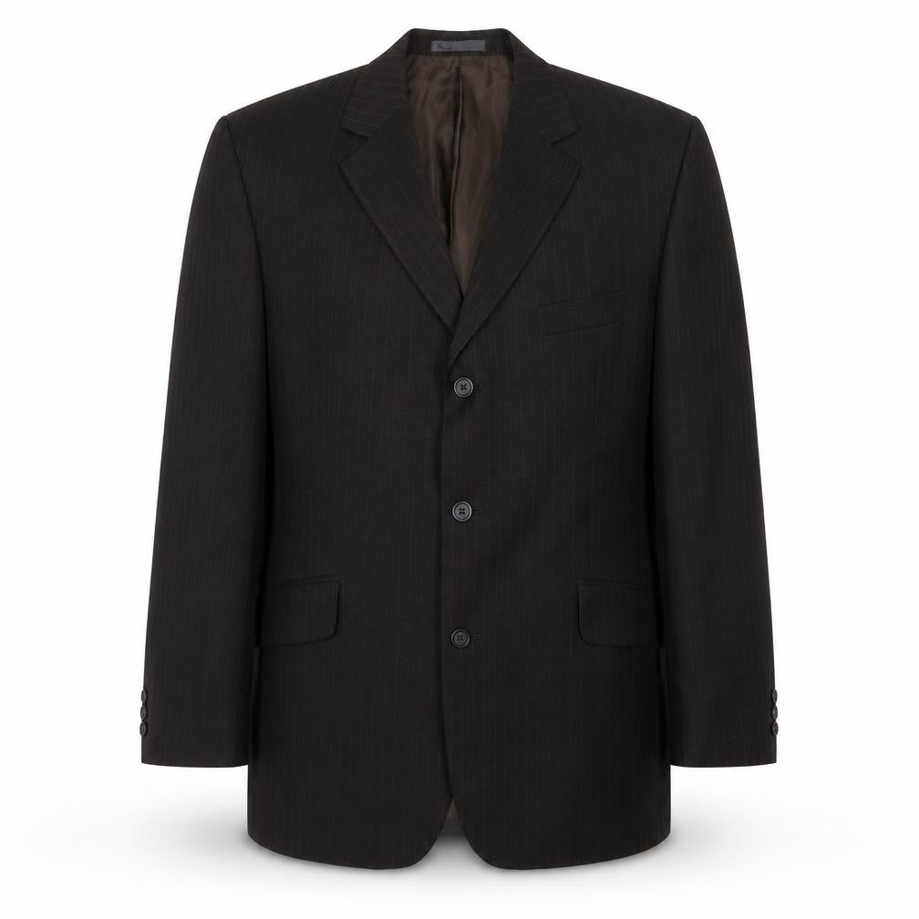 BHS Mens Brown Striped Polyester Jacket Suit Jacket Size 44