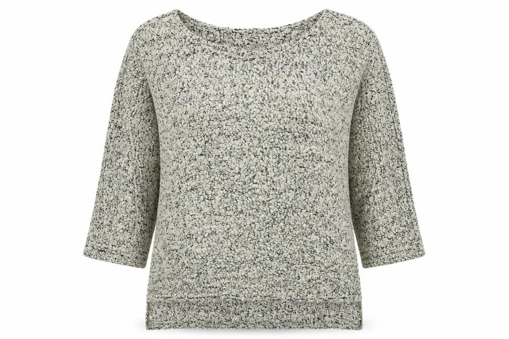 Front view of Next women’s brown round neck acrylic jumper, size UK 10