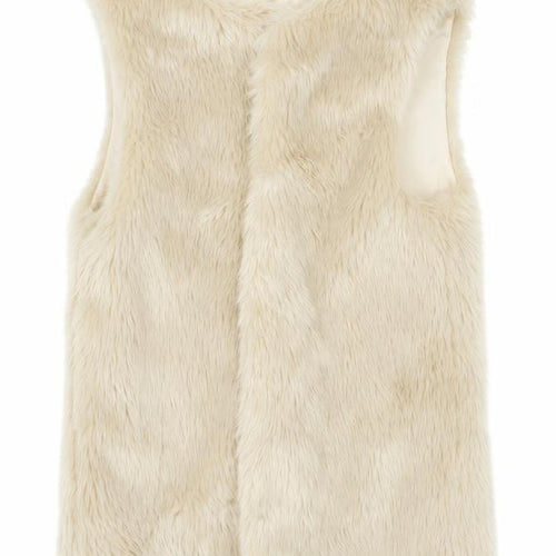 Primark Girls Beige Round Neck Acrylic Cardigan Jumper Size 7-8 Years