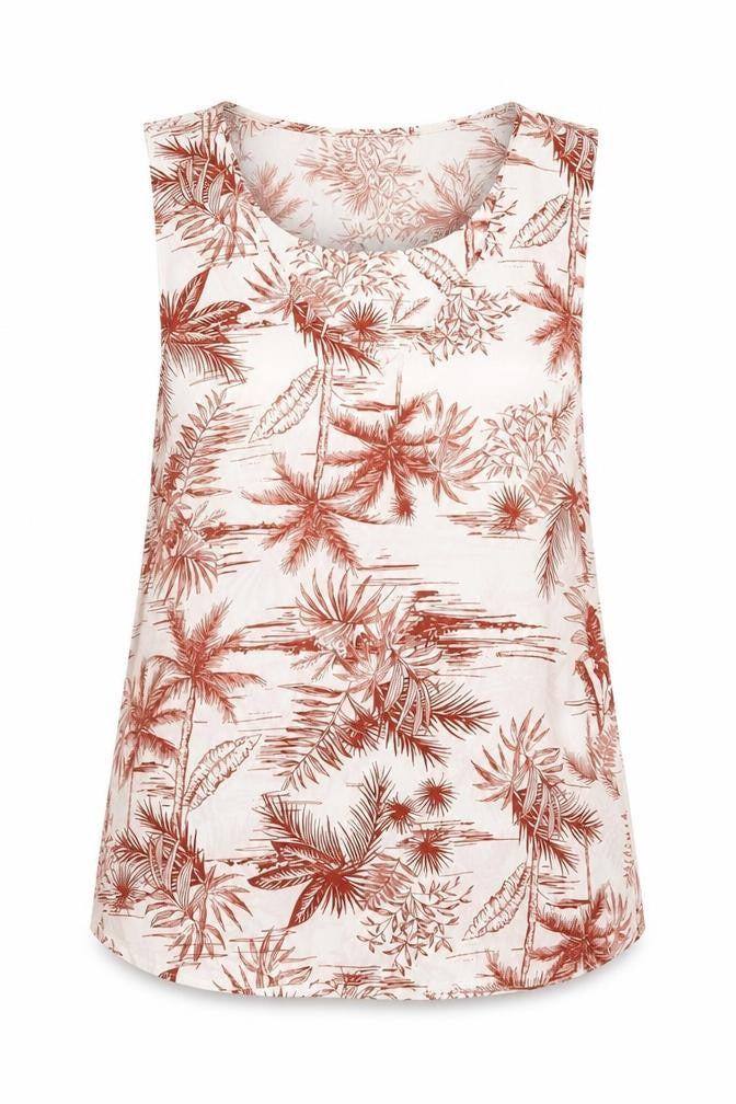 Primark Womens Brown Geometric Polyester Basic Tank Size 8 V-Neck