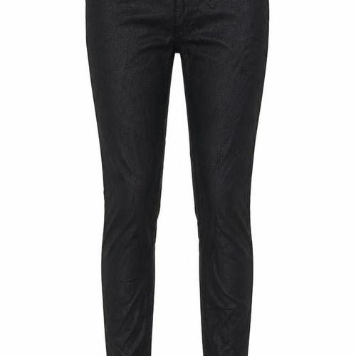 Geisha  Womens Black Animal Print Cotton Skinny Jeans Size S L32 in Regular Button - Coated