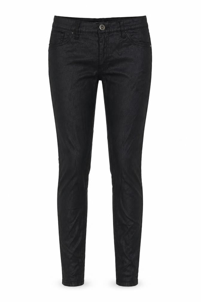 Geisha  Womens Black Animal Print Cotton Skinny Jeans Size S L32 in Regular Button - Coated
