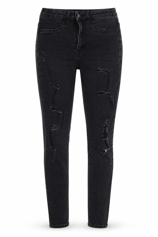 H&M Womens Grey  Cotton Skinny Jeans Size 8 L27 in Regular Button