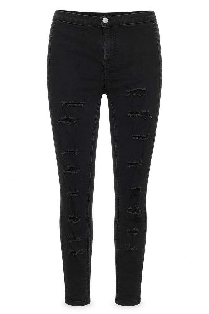 Parisian Womens Black  Cotton Skinny Jeans Size 8 L28 in Regular Button