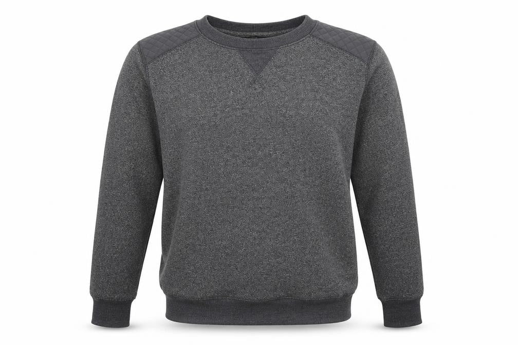 Front view of MAN men’s grey cotton pullover sweatshirt, size S