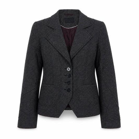 Front view of Next women’s grey polyester jacket suit jacket, size UK 8