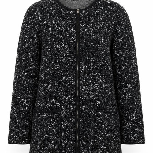 Ellen Reyes Womens Black Crew Neck  Cotton Full Zip Jumper Size M