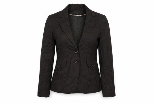 Front view of Next women’s brown striped jacket blazer, size UK 8