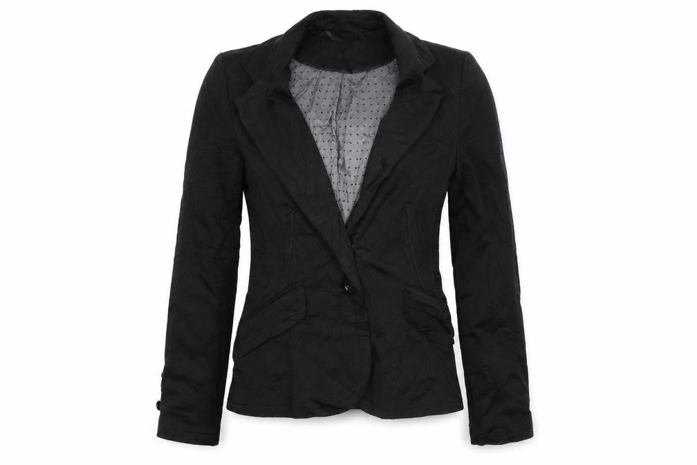 Front view of Atmosphere women’s black jacket blazer, size UK 8