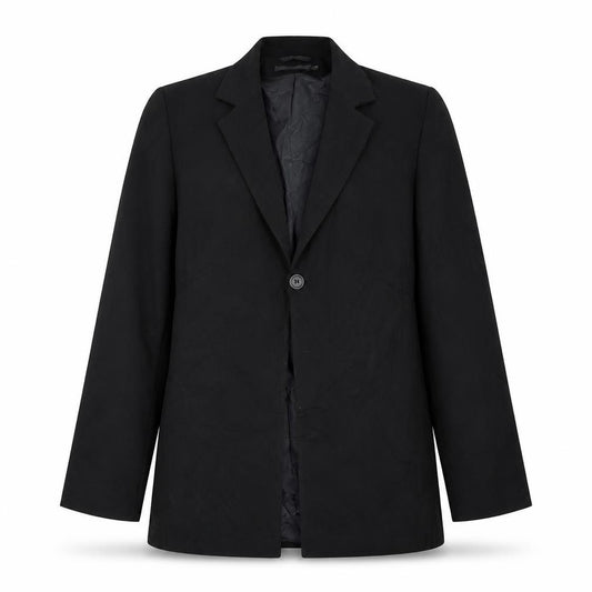 Front view of Atmosphere women’s black jacket blazer, size UK 10, button