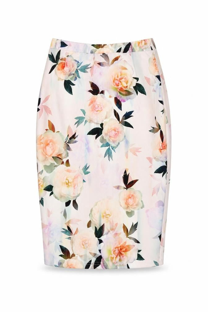 New Look Womens Pink Floral Polyester A-Line Skirt Size 8