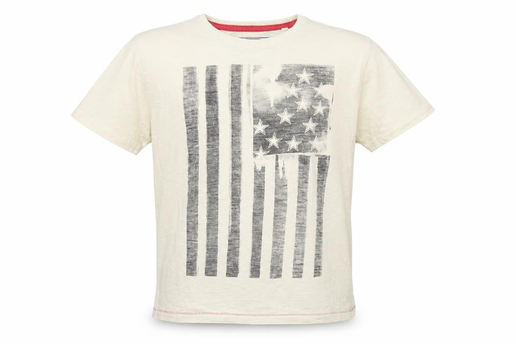 Front view of Next boys’ beige 100% cotton basic t-shirt, size 9, years round neck pullover