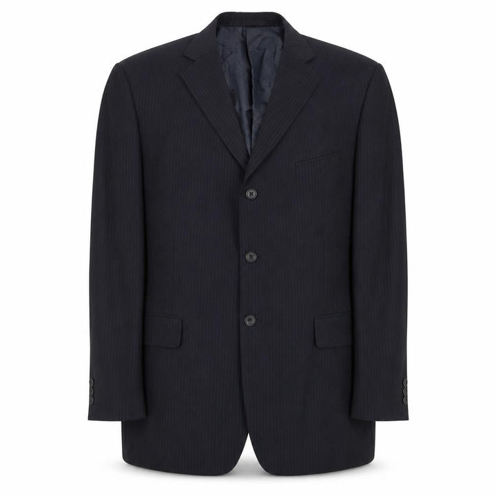 Marks & Spencer Mens Blue Striped Polyester Jacket Suit Jacket Size 44