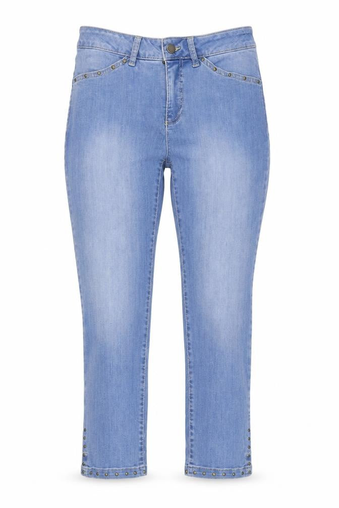 No 2moro Womens Blue  Cotton Cropped Jeans Size 30 in L26 in Regular Button