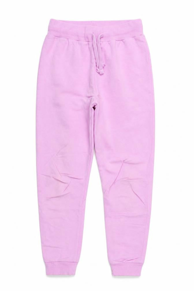 Front view of Studio girls’ purple cotton jogger trousers, size 9, years regular drawstring