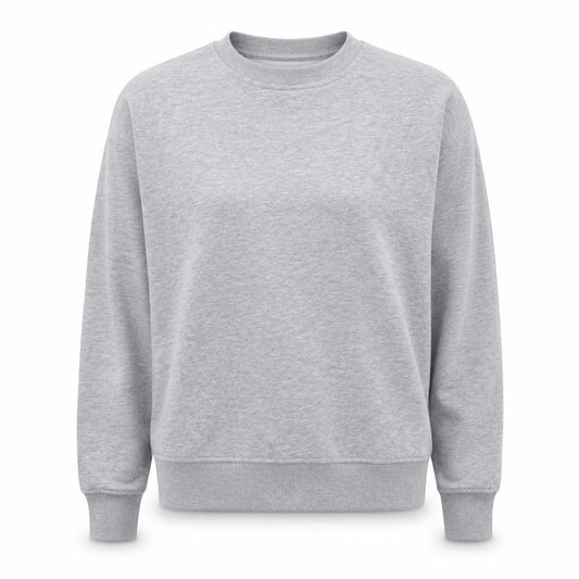 Front view of Primark women’s grey polyester pullover sweatshirt, size S