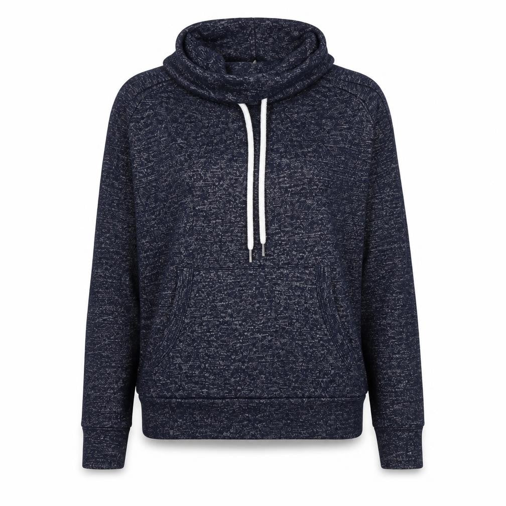 Front view of Primark women’s blue geometric rayon pullover sweatshirt, size S