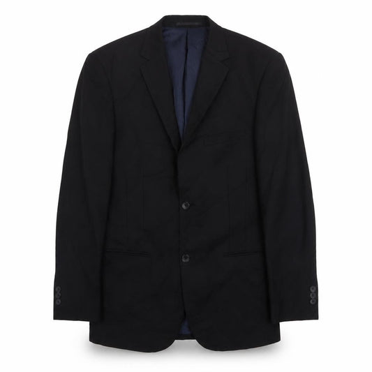 Front view of George men’s black polyester jacket suit jacket, size 38