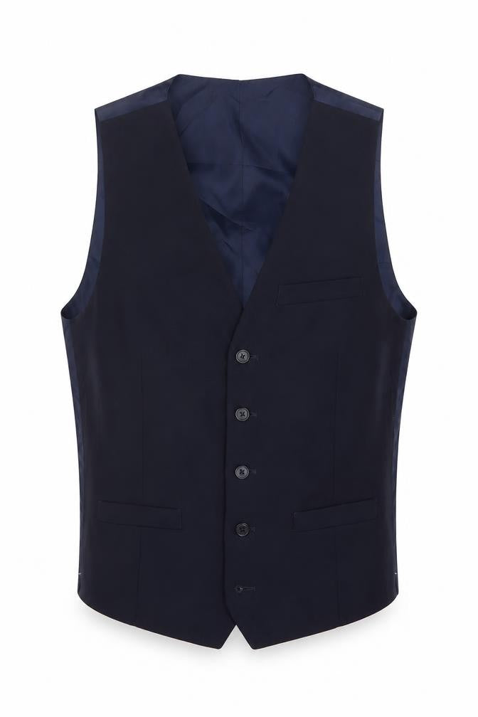 Marks and Spencer Mens Blue  Wool Jacket Suit Waistcoat Size S