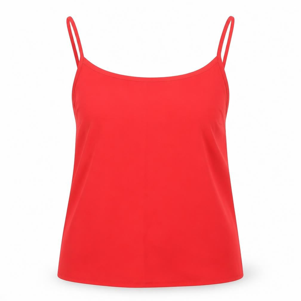 New Look Womens Red  Polyester Camisole T-Shirt Size 8 V-Neck