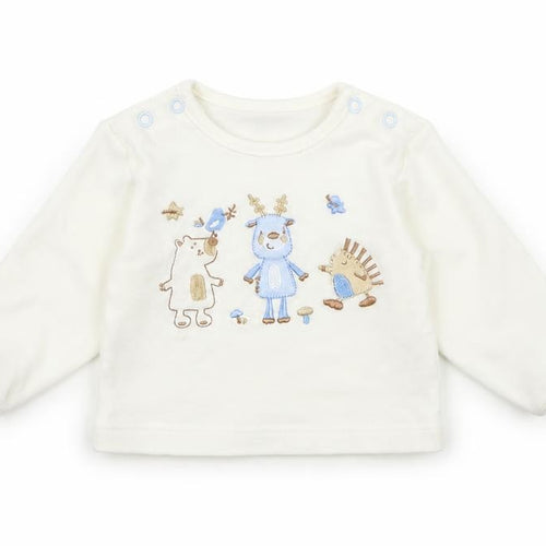 Just too cuddly Girls White  Cotton Pullover Jumper Size 0-3 Months  Pullover - Animal