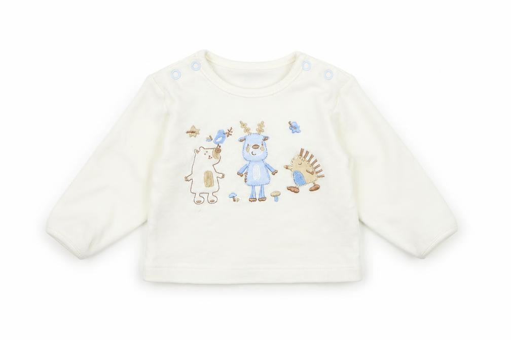 Just too cuddly Girls White  Cotton Pullover Jumper Size 0-3 Months  Pullover - Animal