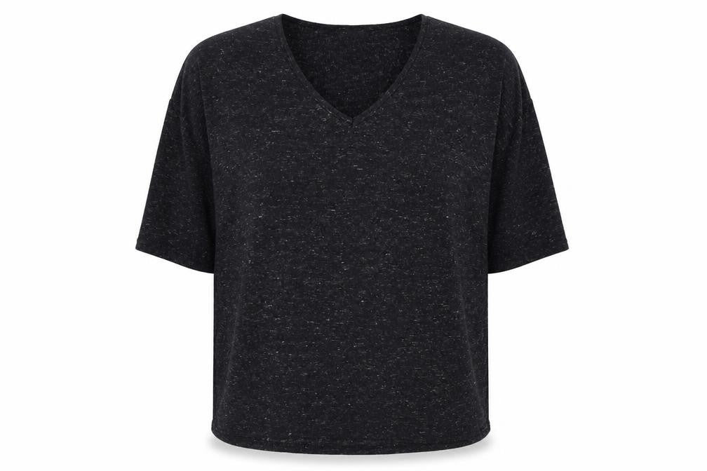 Front view of New Look women’s black round neck polyester jumper, size L