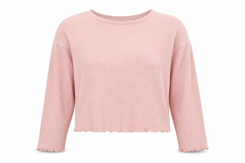 Front view of New Look women’s pink round neck polyester jumper, size M