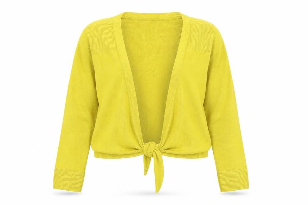 Wallis Womens Yellow V-Neck  Cotton Cardigan Jumper Size S
