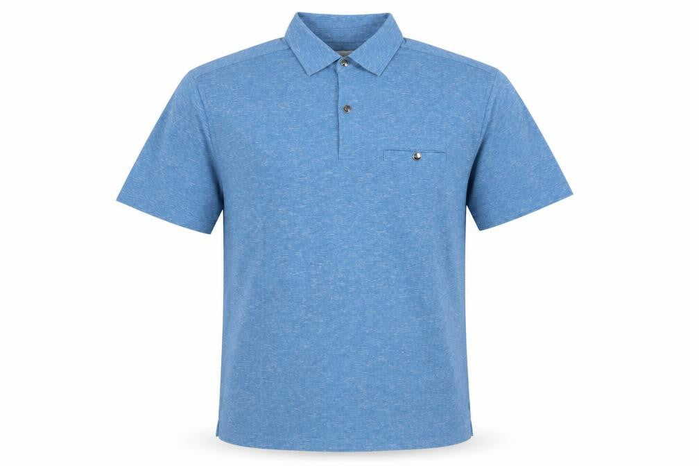 W&B Mens Blue  Polyester  Polo Size L Collared Pullover