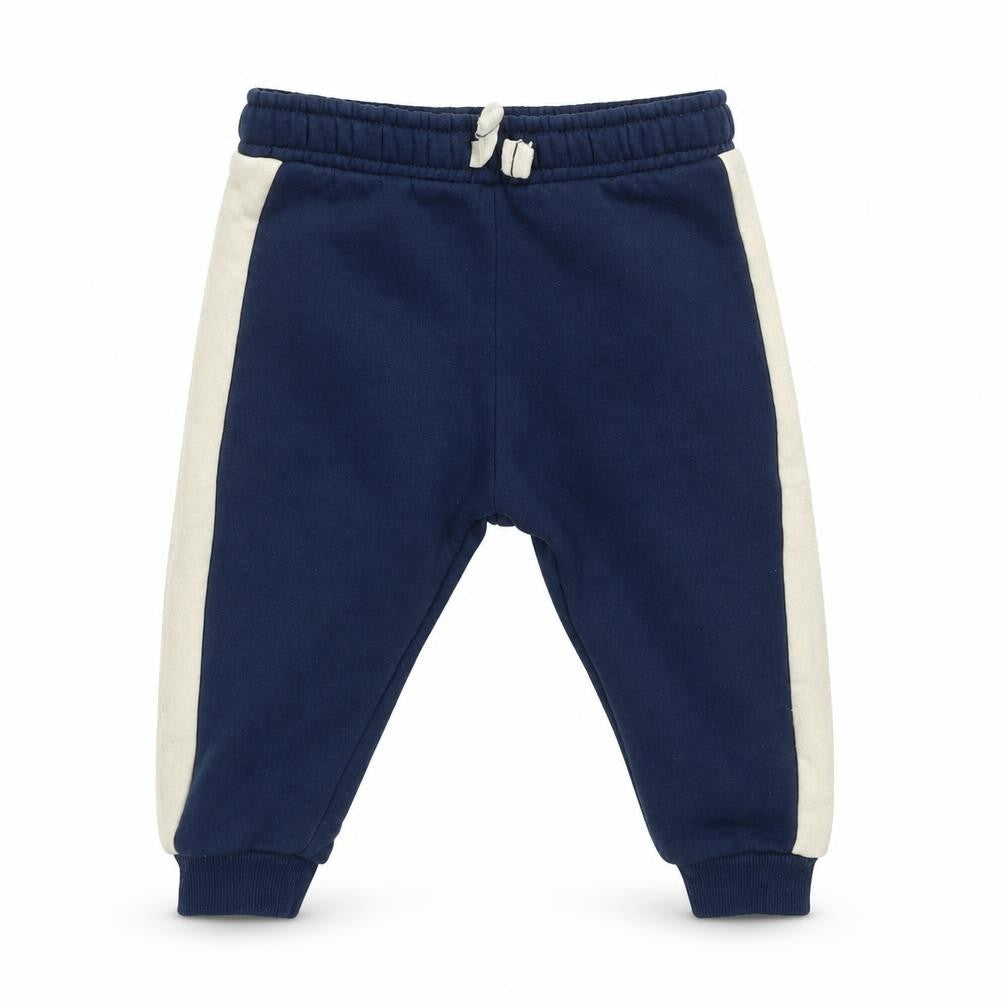 F&F Boys Blue Cotton Jogger Trousers Size 9 Months