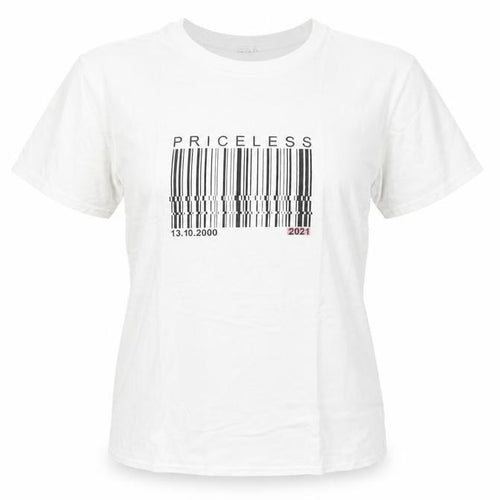 anastasia knightsworth Womens White Cotton Basic T-Shirt Size M Round Neck - Priceless