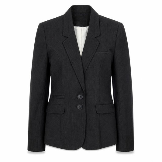 Front view of Next women’s grey polyester jacket suit jacket, size UK 12
