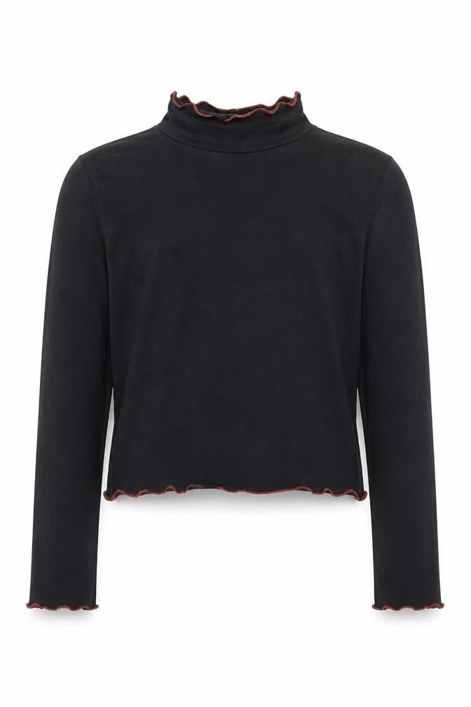 George Girls Black  Cotton Basic T-Shirt Size 8-9 Years Crew Neck