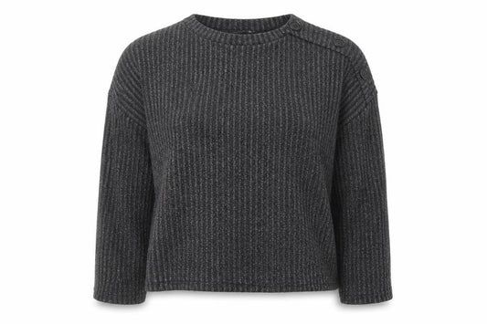 Front view of Primark women’s grey round neck polyester jumper, size UK 14