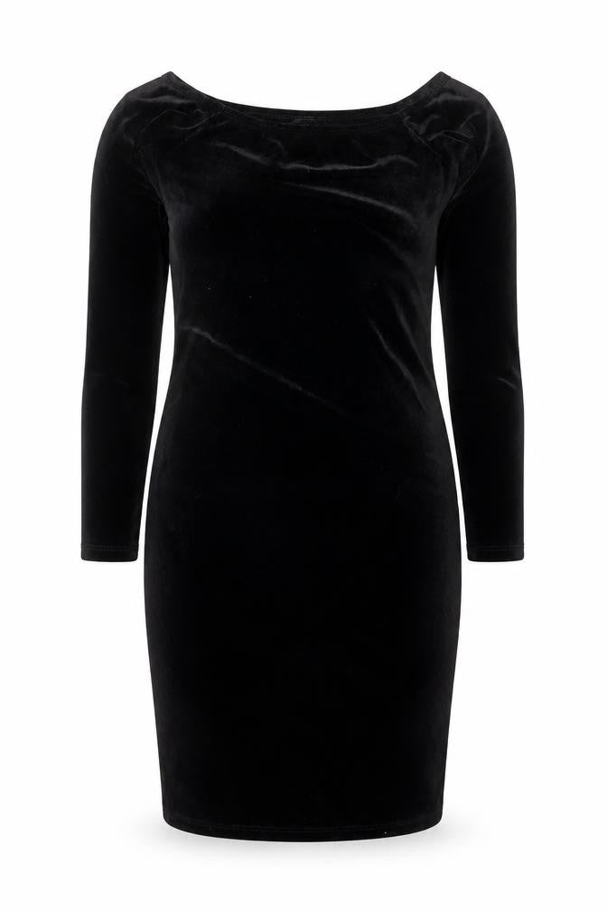 Front view of New Look girls’ black polyester mini, size 12, years square neck