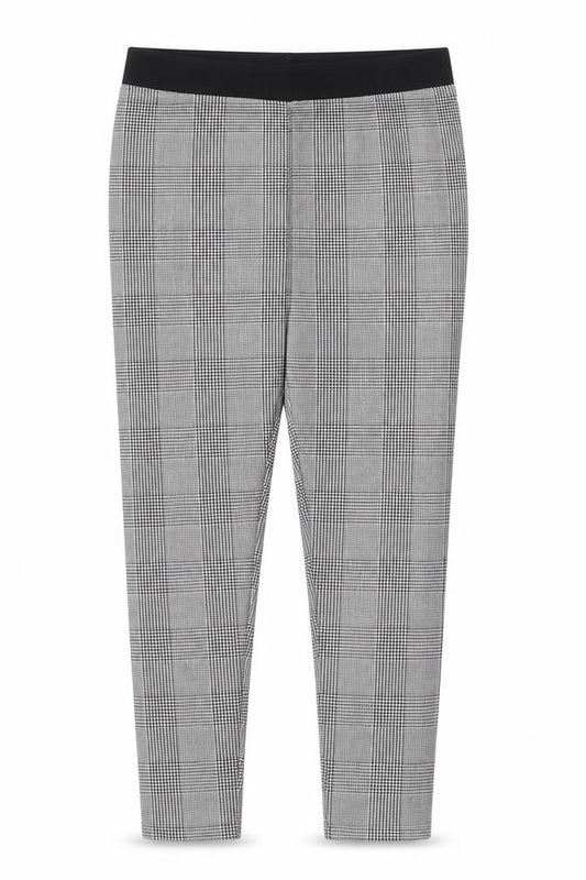 H&M  Girls Black Check Cotton Jogger Trousers Size 12 Years L24 in Regular