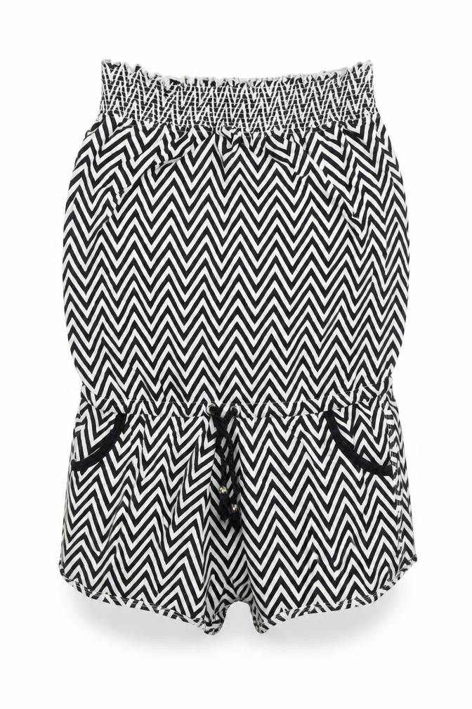 Ocean Club Womens White Striped Polyester Bodysuit One-Piece Size 10   - Zigzag