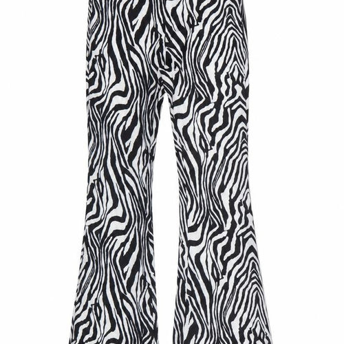 SheIn Womens Black Animal Print Polyester Trousers  Size 6 L30 in Regular