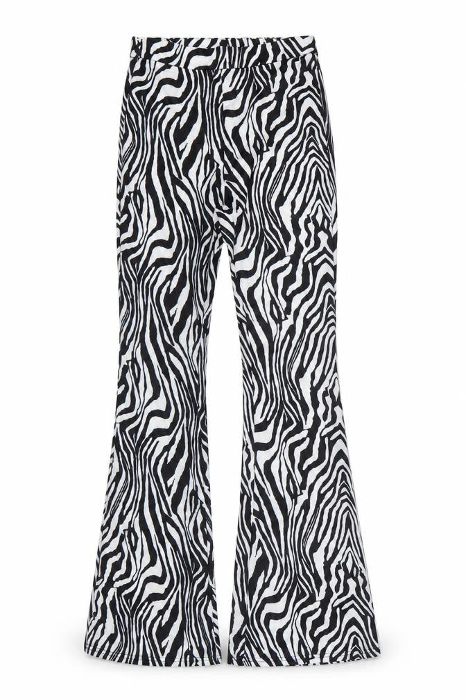 SheIn Womens Black Animal Print Polyester Trousers  Size 6 L30 in Regular