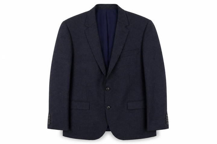 Marks & Spencer Mens Blue Houndstooth Viscose Jacket Suit Jacket Size 42