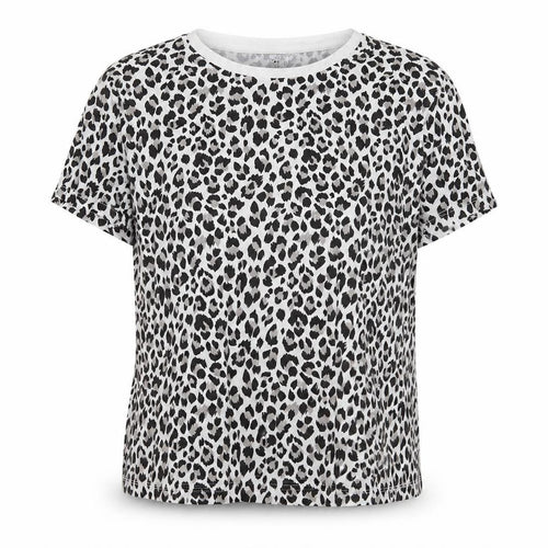 Divided by H&M Womens Black Animal Print Cotton Basic T-Shirt Size M Round Neck