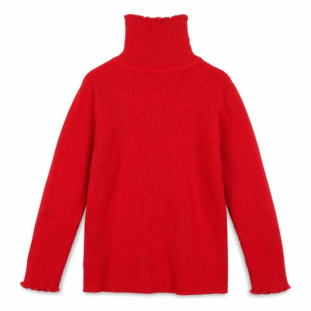 George Girls Red Mock Neck  Cotton Pullover Jumper Size 3-4 Years